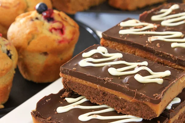 Bolos Muffin Cozido Forno Fresco — Fotografia de Stock