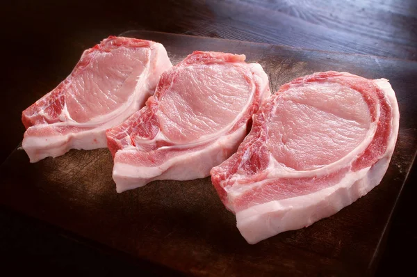 Preparação Carne Porco Crua — Fotografia de Stock