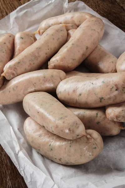 Traditionelle Rohe Britische Würste — Stockfoto