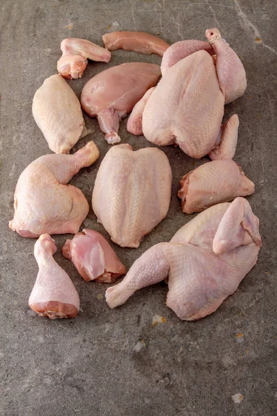 Porções Frescas Frango Cru — Fotografia de Stock