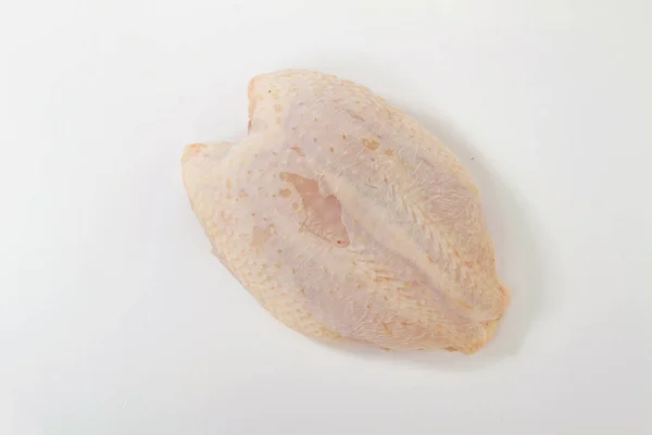 Porzione Pollo Crudo Sfondo Bianco — Foto Stock