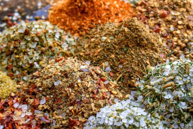 karışık aromalı tuzları yakın çekim