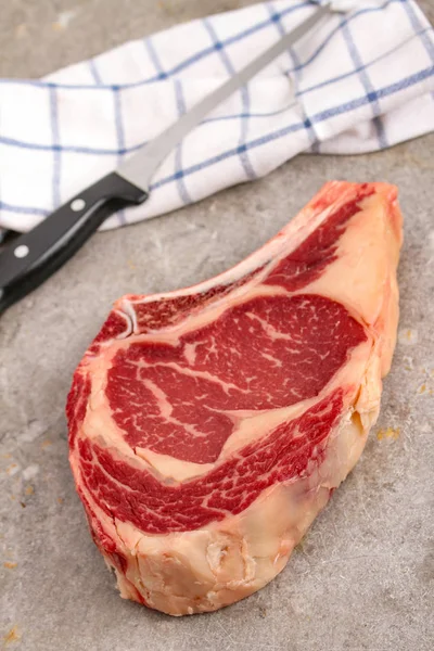 Aged Beef Steak Cut Table — Stock Photo, Image