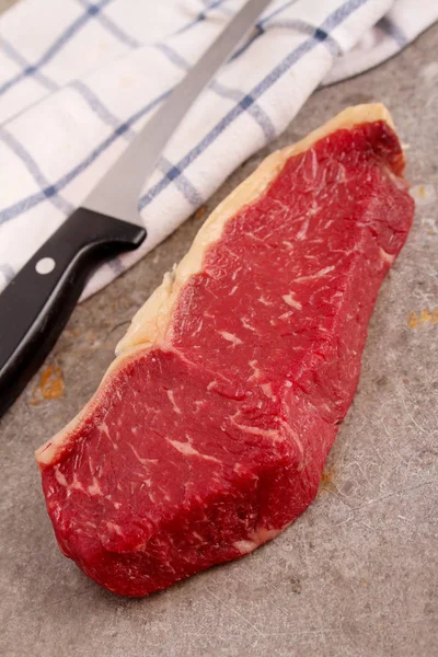 Aged Beef Steak Cut Table — Stock Photo, Image