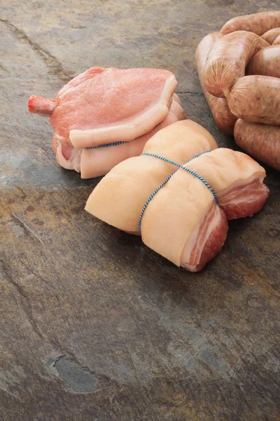 Raw Pork Cuts Produce — Stock Photo, Image