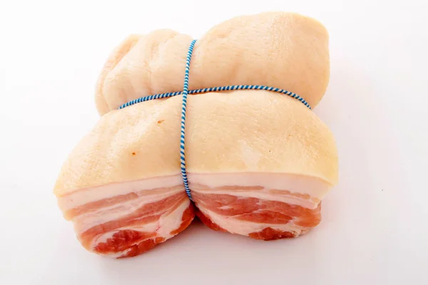 Tied Raw Belly Pork Cut — Stock Photo, Image