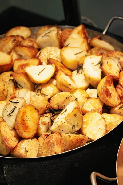 Cooking Pan Roasted Potatoes — Stock Photo, Image