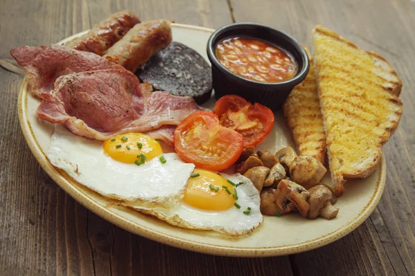 Desayuno Inglés Completo Cocinado Tradicional —  Fotos de Stock