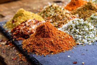 karışık aromalı tuzları yakın çekim