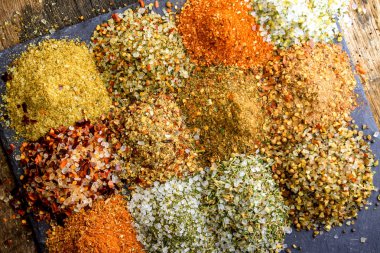 karışık aromalı tuzları yakın çekim