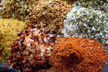 karışık aromalı tuzları yakın çekim