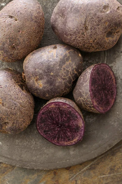 Preparação Batatas Cruas Frescas — Fotografia de Stock