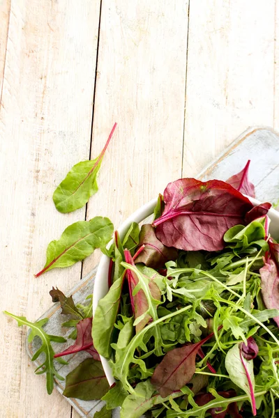 Hojas Ensalada Sabrosas Frescas — Foto de Stock