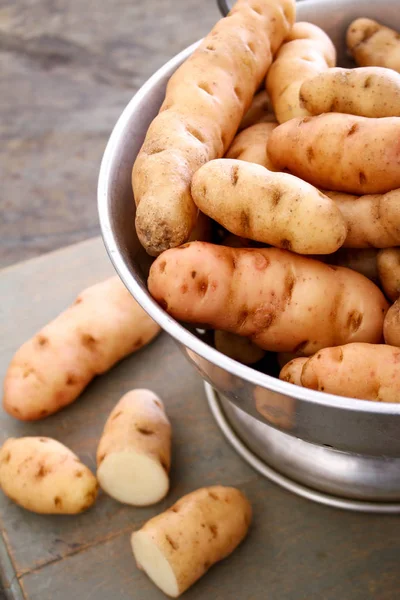 Preparing Fresh Raw Potatoes — Stock Photo, Image