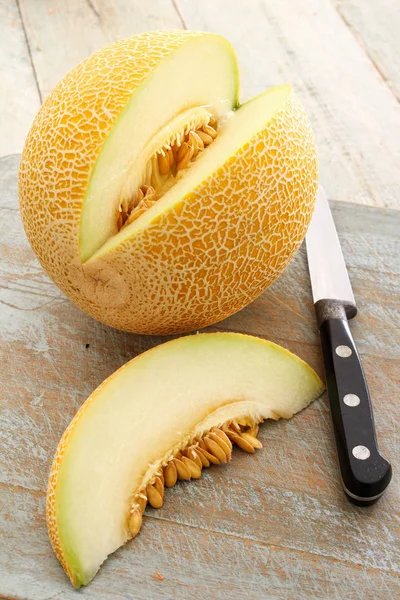 Bereiden Van Verse Gezonde Meloen — Stockfoto