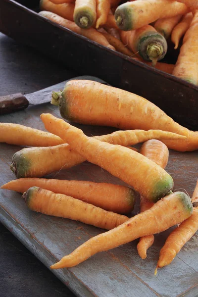 Preparing Fresh Healthy Carrots — Stock Photo, Image