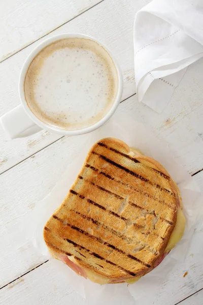 Fresh Toasted Sandwich Coffee — Stock Photo, Image
