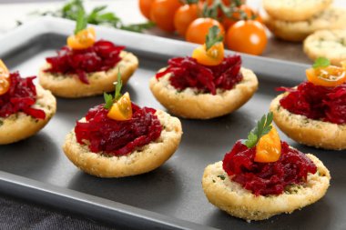 Mini lezzetli bruschetta kanepeler