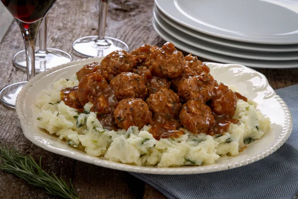 stock image plated meatball meal in the plate