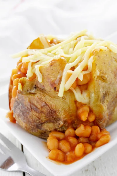 Baked Potato Baked Beans — Stock Photo, Image