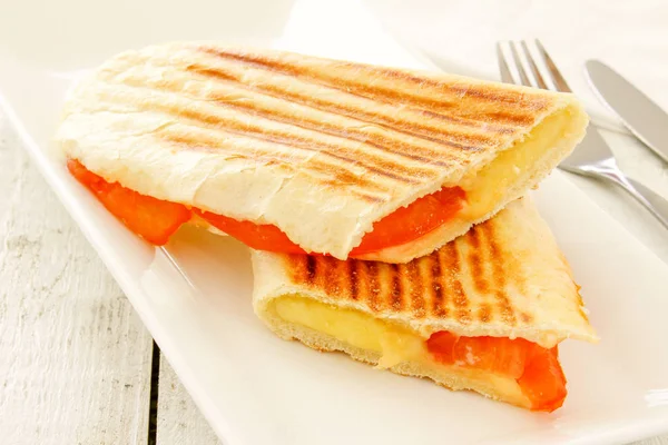 Cheese Tomato Panini — Stock Photo, Image