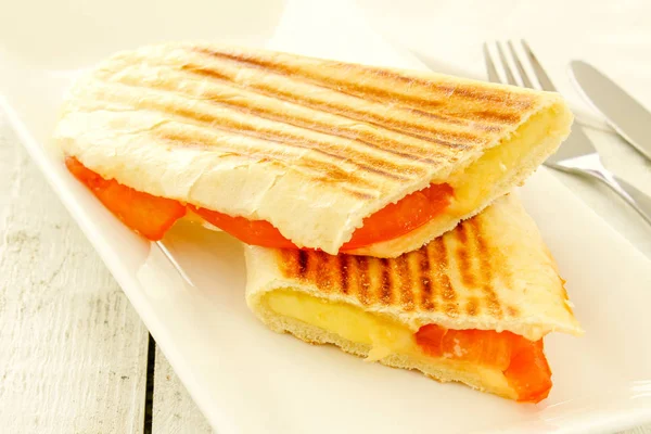 Cheese Tomato Panini — Stock Photo, Image