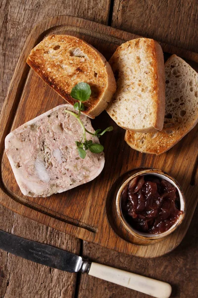 Varkensvlees Pate Terrine Voorgerecht — Stockfoto