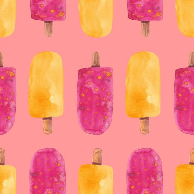 Dondurma suluboya çizimi. Seamless modeli