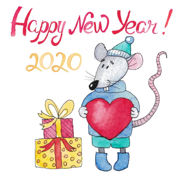 Νέο Έτος κάρτα Σύμβολο του έτους 2020 — Φωτογραφία Αρχείου