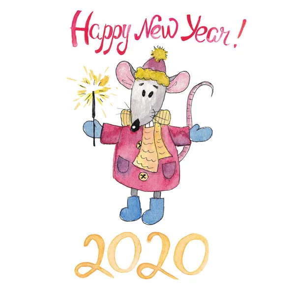 Νέο Έτος κάρτα Σύμβολο του έτους 2020 — Φωτογραφία Αρχείου