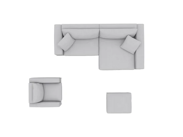 Sofa Set Top View Wegauswahl — Stockfoto