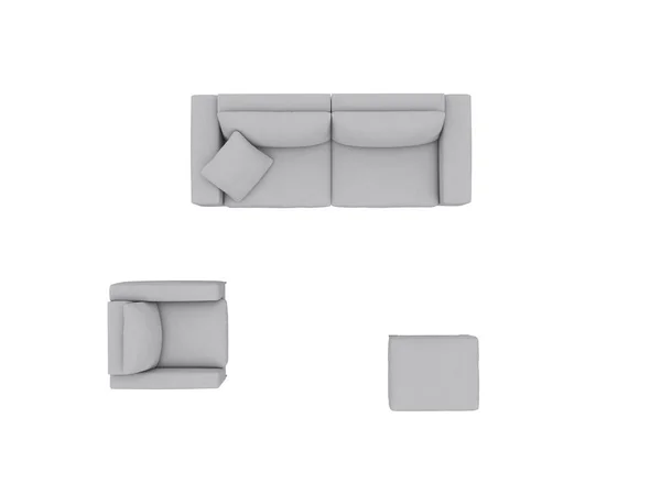Sofa Set View Dari Atas Pilihan Path — Stok Foto