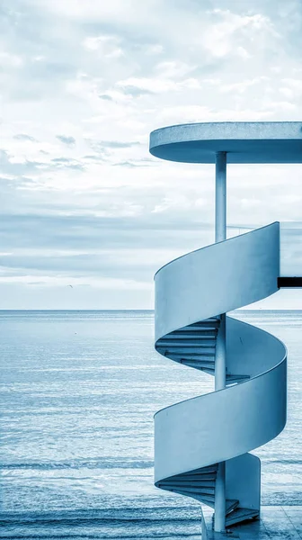 Abstrakte Treppe Mit Horizont Und Meer — Stockfoto