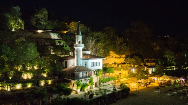 Torre Palácio Balchik Noite Foto — Fotografia de Stock