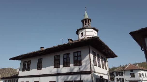 Tryavna Clock Tower Bulgaria — Stock Video