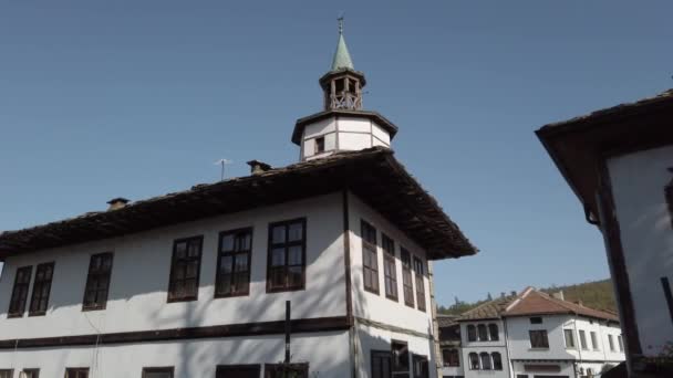 Tryavna Clock Tower Bulgaria — Stock Video