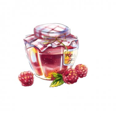 ahududu ile reçel kavanozu