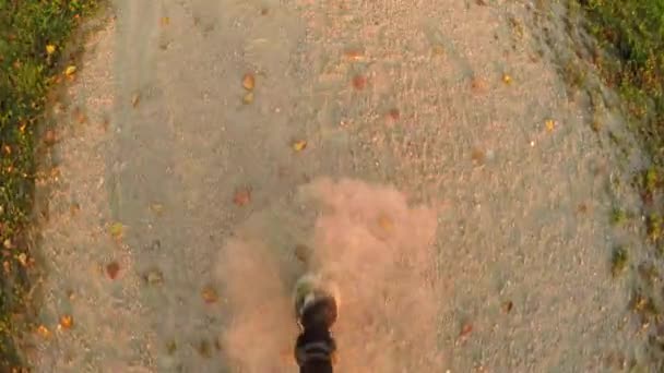 모래를 구름을 남겨두고 보도에 편안한 아침에 강력한 어두운 — 비디오