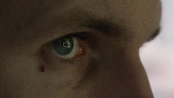 CLOSE UP, MACRO : Homme d'affaires méconnaissable et directeur des ventes multitâches entre les graphiques et les tableaux à secteurs analysant la croissance financière, les statistiques de vente et les rapports de données. Yeux réfléchissant écran d'ordinateur 