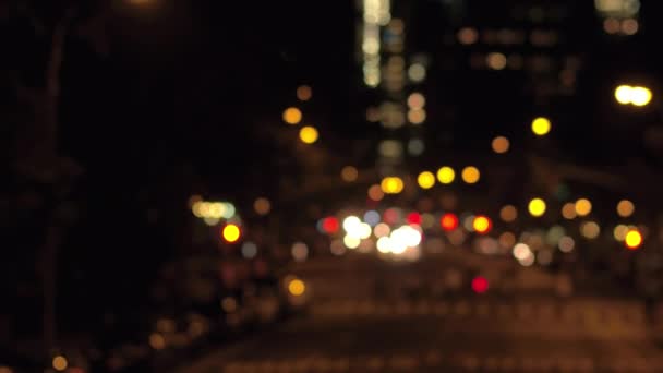 New York Usa September 23Rd 2016 Bokeh Traffic Lights Car — Stock Video