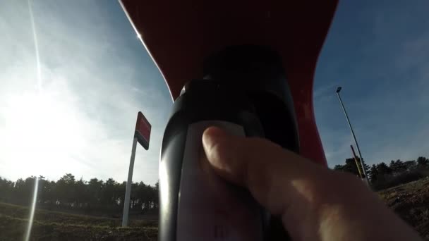 Автономный Автомобиль Февраля 2017 Года Экологически Чистый Роскошный Электромобиль Tesla — стоковое видео
