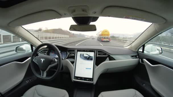 Voiture Autonome Février 2017 Autonomie Absolue Pilote Automatique Tesla Model — Video