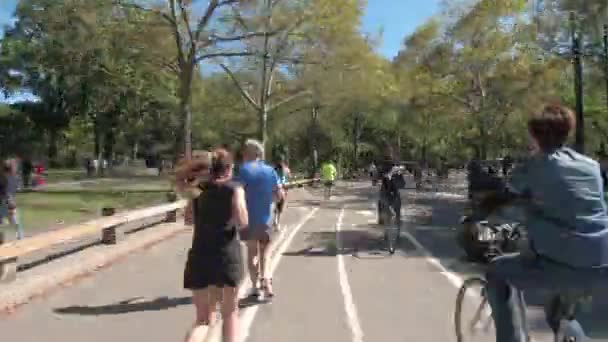 New York Usa September Hyperlapse Active New Yorkers Seizing Sunny — Stock Video