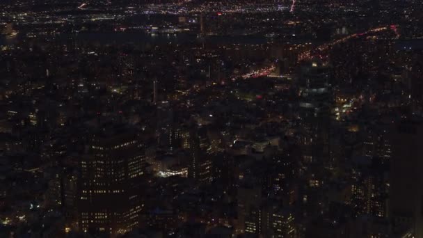 Aerial Heli Shot Establishing Shot Voando Acima New York City — Vídeo de Stock