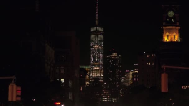 6Th Avenue Geceleri Commuting Araçların Tam Meşgul Boyunca Seyahat Bir — Stok video