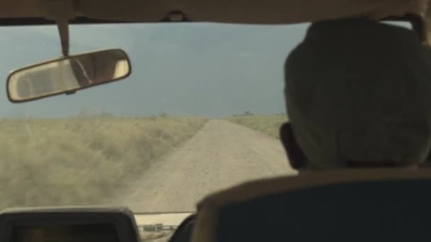 Pov Close Safari Przewodnik Gry Jazdy Turystów Skalistym Drogowego Poprzez — Wideo stockowe