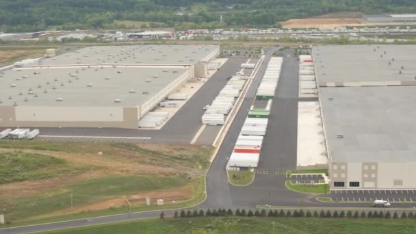 Нью Йорк Сша Сентября Aerial Transportation Warehouse Logistic Center Worldwide — стоковое видео
