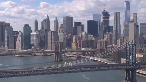 Splendida Vista Sui Grattacieli Iconici Del Centro New York Sugli — Video Stock