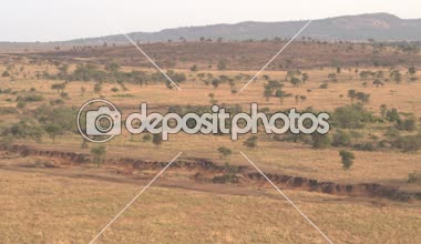 Hava: çarpıcı kuru nehir yatağı şaşırtıcı yarı kurak Afrika vahşi doğru kuru sezon sırasında uçan. Kısa otların savannah alanları, açık akasya woodlands ve altın ışık batımında büyümüş dağlar
