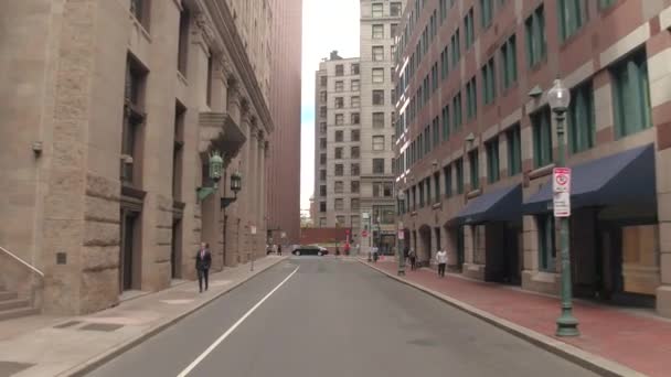 Boston United States America 15Th October 2016 Traveling Streets Downtown — Stock Video